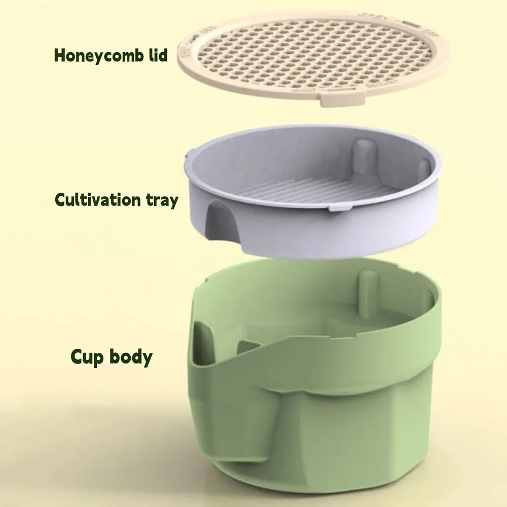 Hydroponic Cat Grass Box Planter Easy To Grow Hierarchical Design Microgreens Growing Kit Reusable Cat Grass Growing Pot