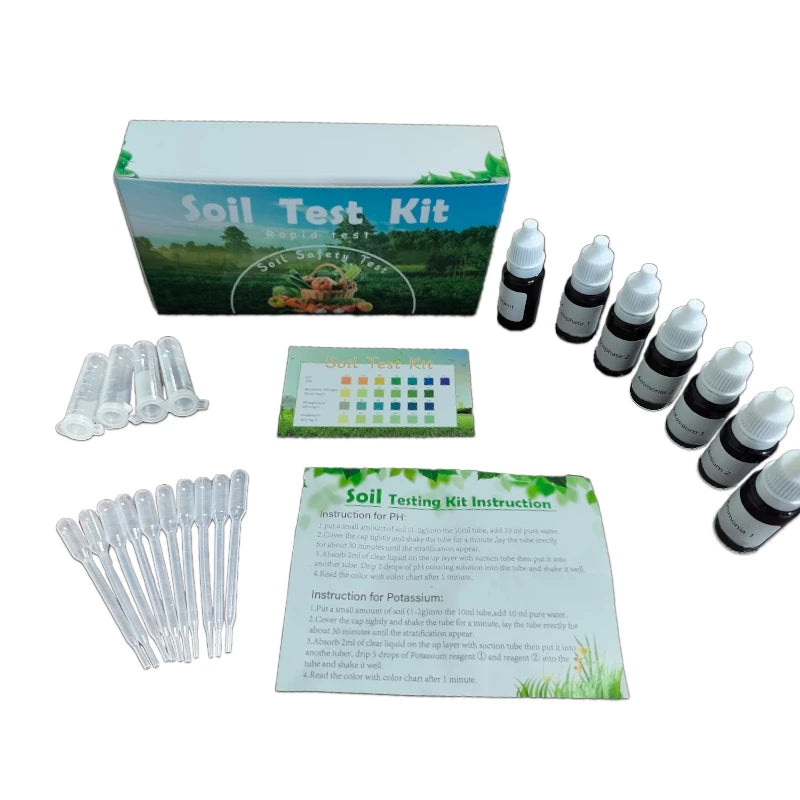 Soil Test Kit for pH Nitrogen Phosphorus Potassium Soil NPK Testing Kit Rapid Garden Soil Tester for Plants Garden Lawn Farm
