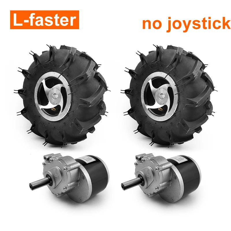 Dual Drive Motor Wheel Kit for Electric Agricultural Tool, Garden Farm, Hand Cart, L-faster, 10 Inch Tire, 24V, 500W 700W