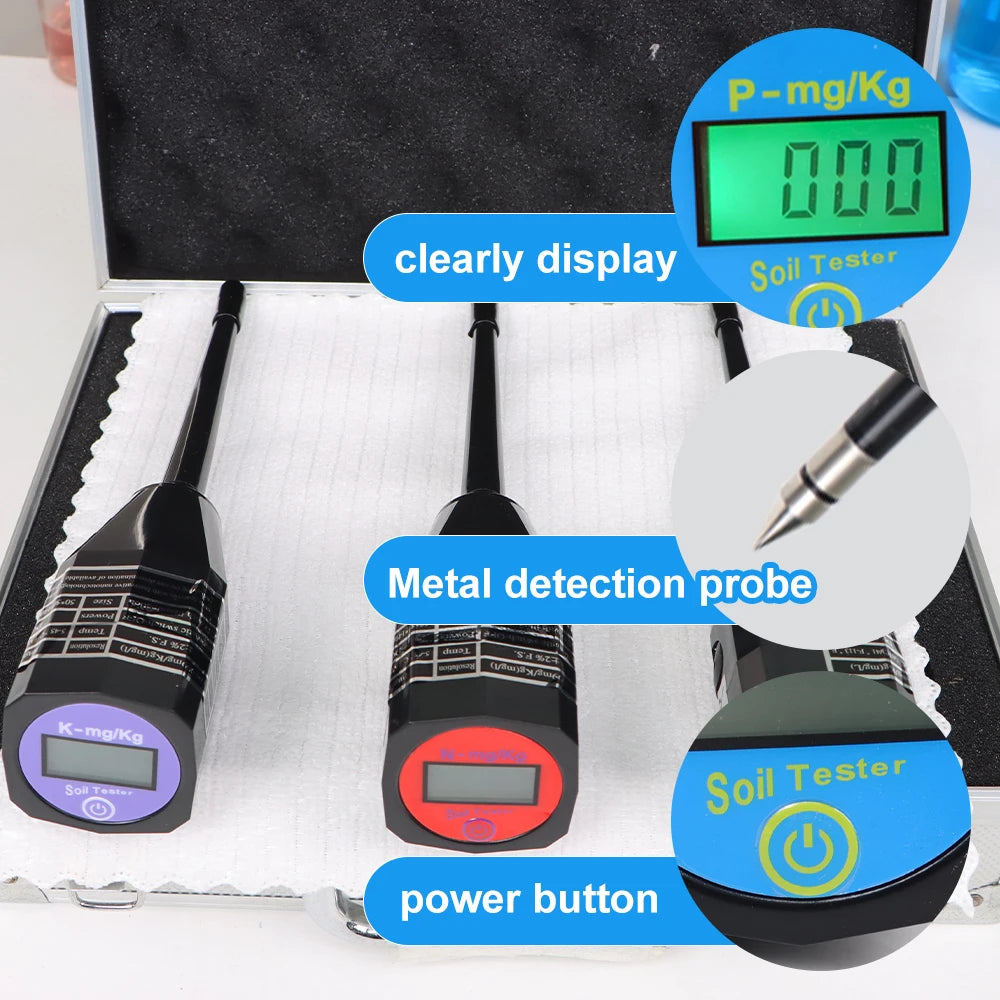 JUANJUAN Soil Test Kit Soil NPK Meter High Precision Probe Soil Analyzer Nitrogen Phosphorus Potassium Tester for Garden Plant