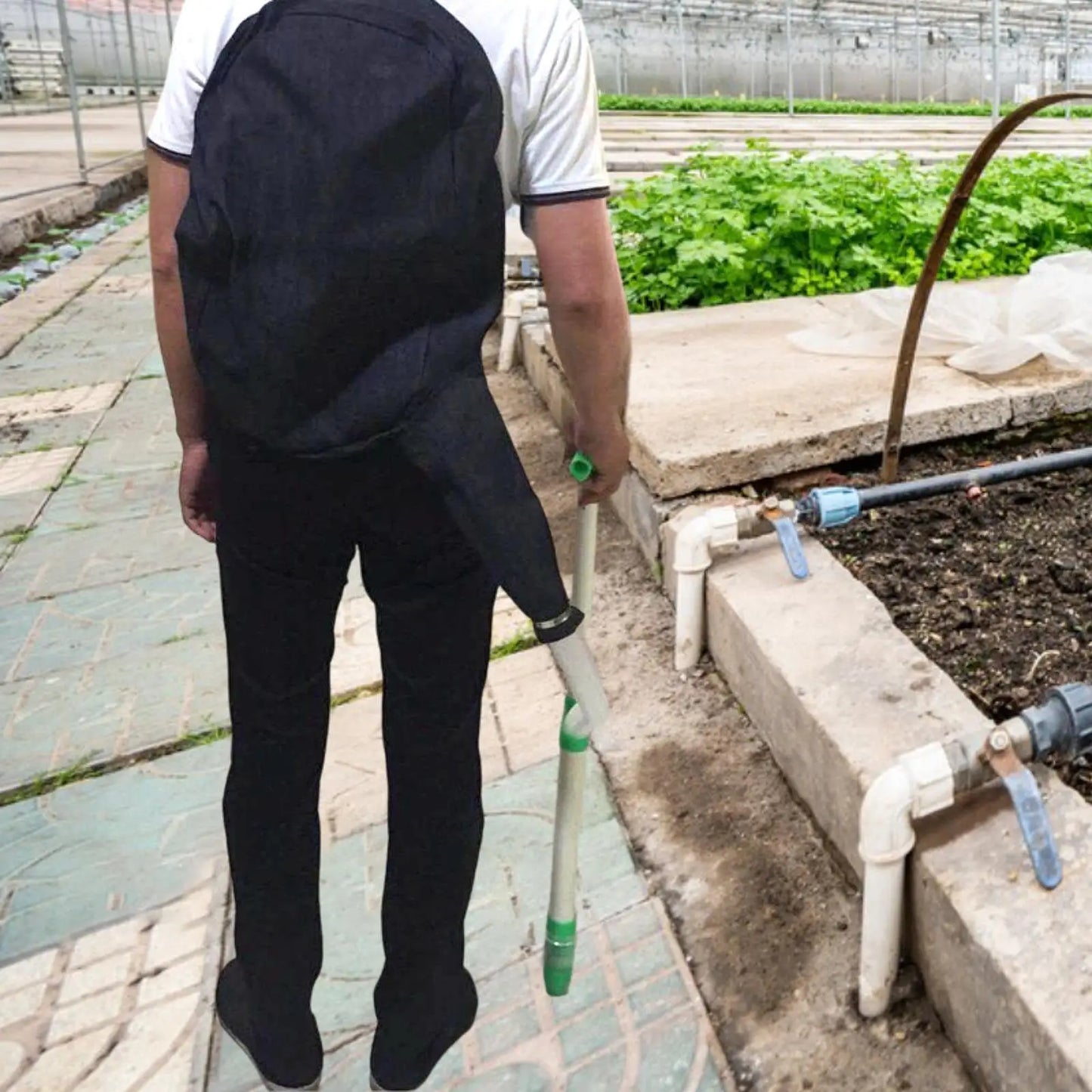 Manual Fertilizer Spreader with Bag Garden Manure Broadcast Applicator Tool for Farm Corn Vegetables Cane Fruit Trees