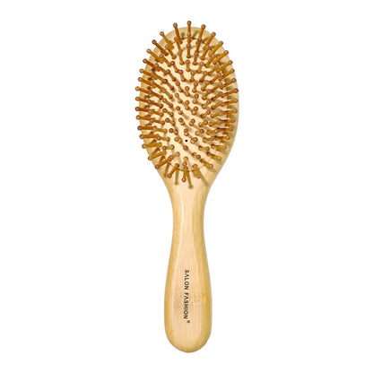 Bamboo Hair Brush - Natural Wooden Anti-Static Comb & Scalp Massager, Air Cushion Design for Detangling (Women/Men)