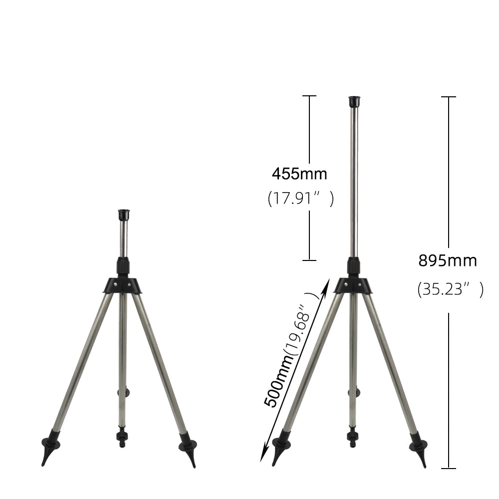 Garden Watering System Stainless Steel Tripod Impact Sprinklers Kit for Farmland Plants Flower 360 Degree Automatic Irrigation