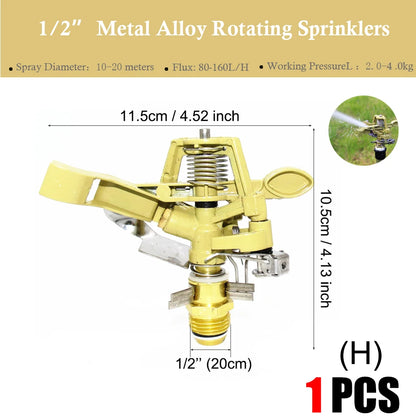 Garden Watering System Stainless Steel Tripod Impact Sprinklers Kit for Farmland Plants Flower 360 Degree Automatic Irrigation