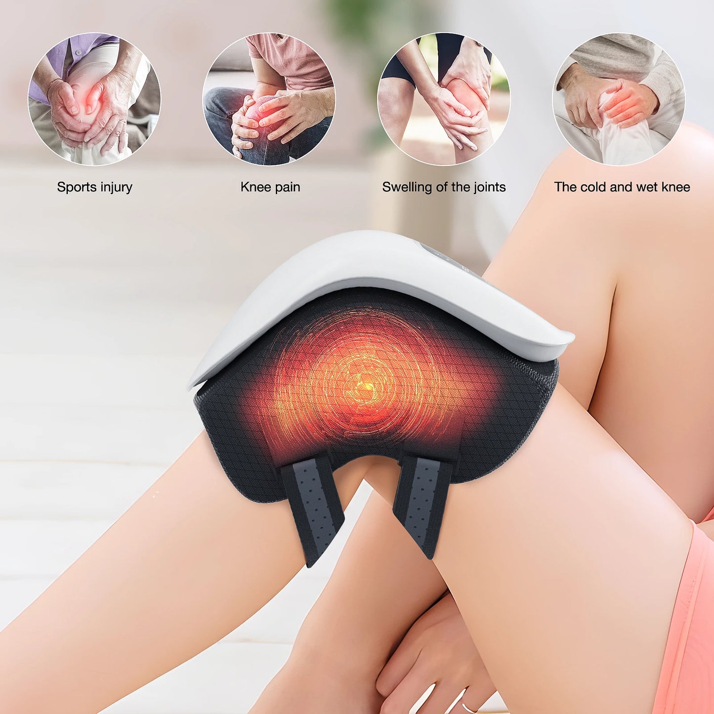 Arthritis Pain Relief Joint Massage Machine Smart Infrared Physiotherapy Hot Compress Vibration Knee Massager With Heat