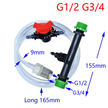 Venturi Fertilizer Injector 1/2 3/4 Irrigation Venturi System Automatic Fertilizer Kit For Agriculture Greenhouse 1Set