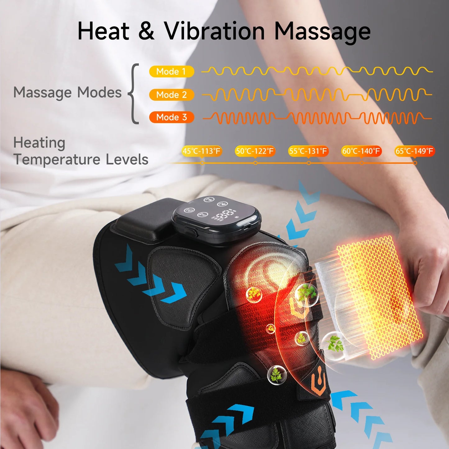 Smart Electric air Compression Heating Knee Massager Pain Relief Knee Massager Machine