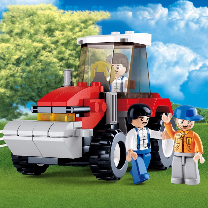 2021 Cartoon Creative Farm Series Farmer Tractor Building Bocks City Classic Educational Toys For Children Kids Birthday Gifts