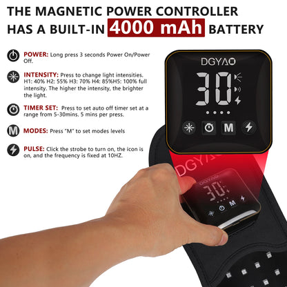 DGYAO Cordless Homeuse Red Light Therapy Slipper for Foot Pain