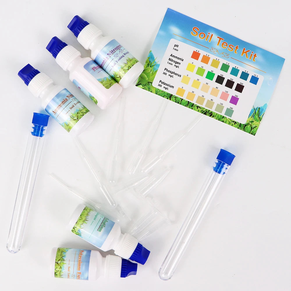 Soil Test Kit PH Ammonia Nitrogen Phosphorus Potassium Reagent Solution NPK Fertility Detection For Garden Farm Agriculture