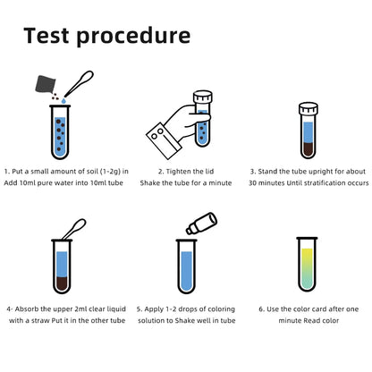 Soil Test Kit PH Ammonia Nitrogen Phosphorus Potassium Reagent Solution NPK Fertility Detection For Garden Farm Agriculture