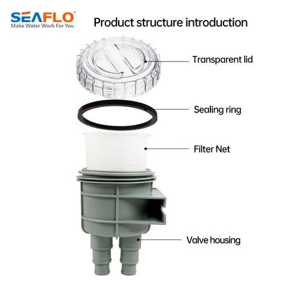 Durable Mini Raw Liquid Strainer Portable Sea Water Filter Kayak Accessories Marine Intake Engine Cleaner Cooling