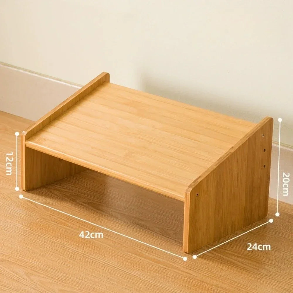 Office Footstool Bathroom Footstool Bamboo Product Sloping Small and Flexible Large Stool Adjustable Foot Pedal Under The Table