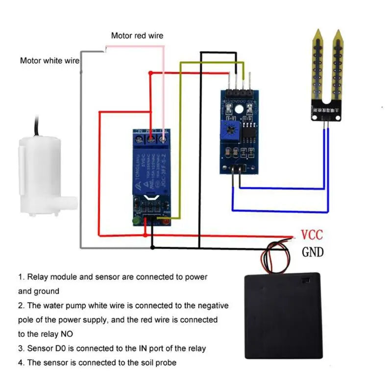 1-5set Automatic Irrigation Module DIY Automatic Watering Kit Garden Water Pump Soil Moisture Sensor Relay Module For Arduino