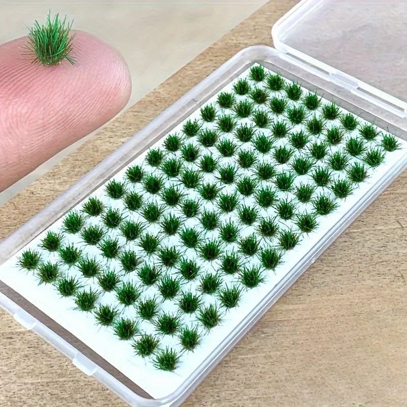 104pcs/pack Static Grass Tuft, Model Grass Tufts Terrain Model Kit Static Scenery Model Miniature Shrubs Bushes for Train Landsc