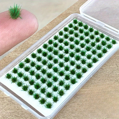 104pcs/pack Static Grass Tuft, Model Grass Tufts Terrain Model Kit Static Scenery Model Miniature Shrubs Bushes for Train Landsc