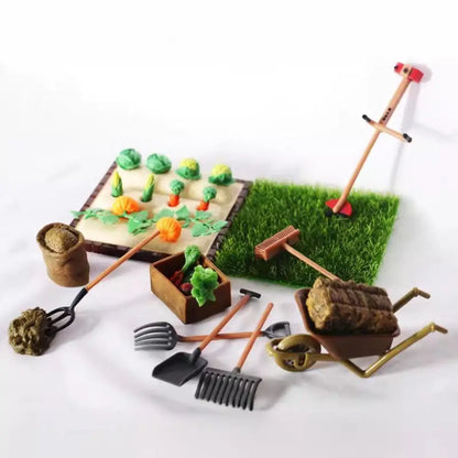 Simulation Models Dollhouse Simulation Vegetable Farm Mini Farm Vegetable Field Mini Simulation Farm Model Garden Cart