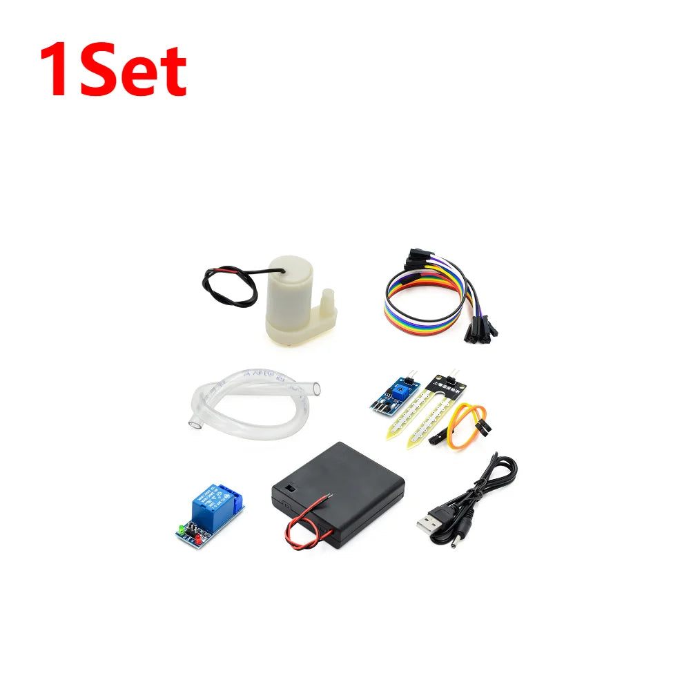 1-10X Automatic Irrigation System Self Watering DIY Kit Garden Planting Water Pump Soil Moisture Sensor Relay Module for Arduino