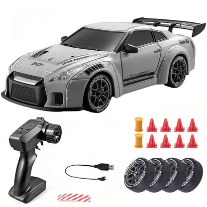 RC Drift Car 1:24 Remote Control Car for Kid 20KM/H 4WD High Speed RC Car with LED Lights Extra Drifting Tires Vehicle for Adult