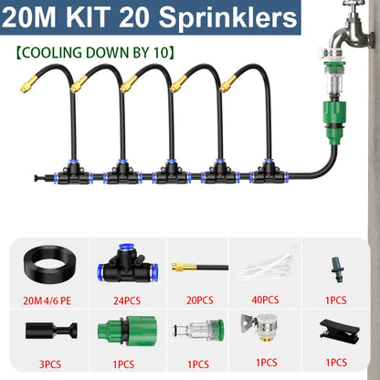 Garden Drip Irrigation Automatic Watering System Kit 1/4'' 20CM Sprinkler for Bonsai Pot Plant Flower Vegetable Greenhouse ﻿