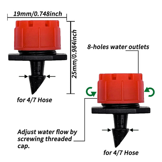 10-30M Garden 1/4'' Drip Irrigation Kit Automatic Watering System Nozzles for Farmland Bonsai Plant Flower Vegetable Greenhouse