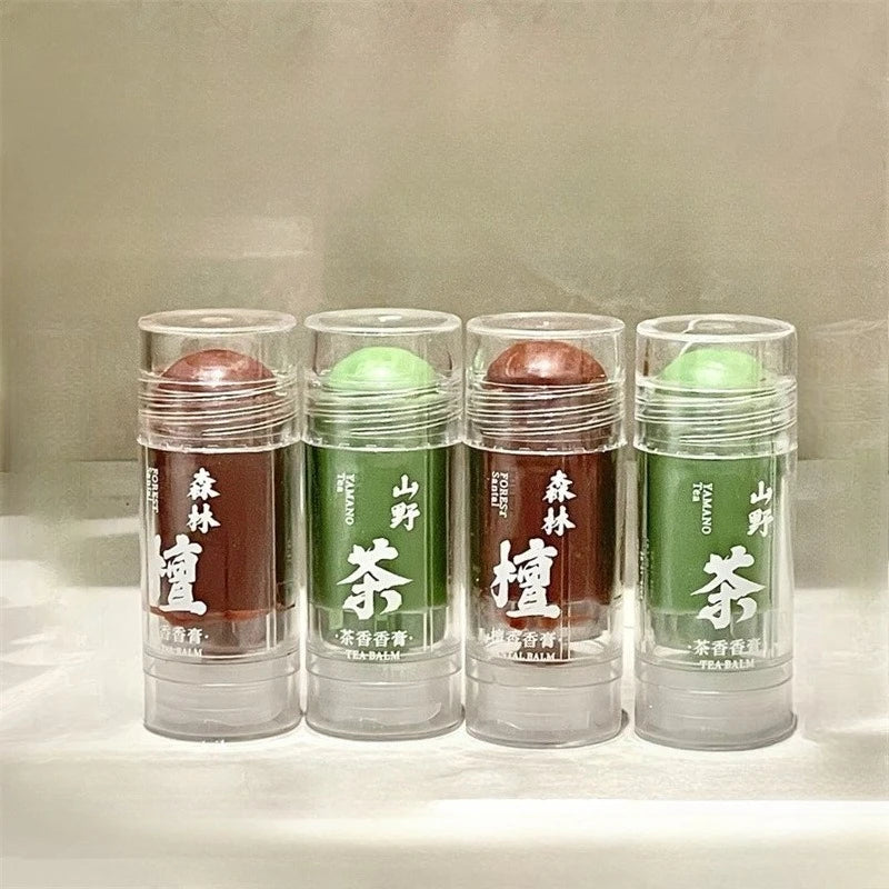 Tea and Sandalwood Fragrances Solid Balm Body Balms Lasting Fragrance Light Fragrances Fresh Body Deodorants Portable for Travel