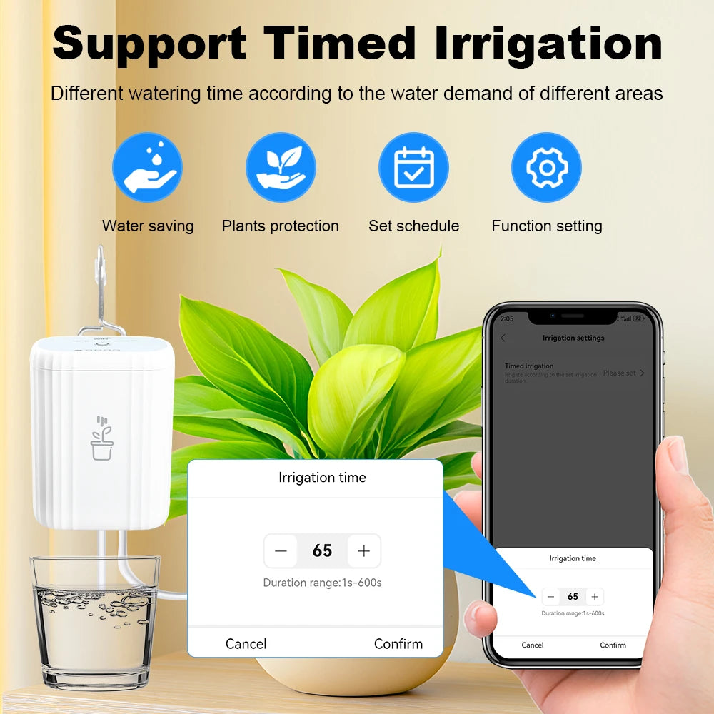 Tuya WiFi Smart Intelligent Drip Irrigation Automatic Self Watering System Kits Plant Watering Spike Device for Indoor Plants