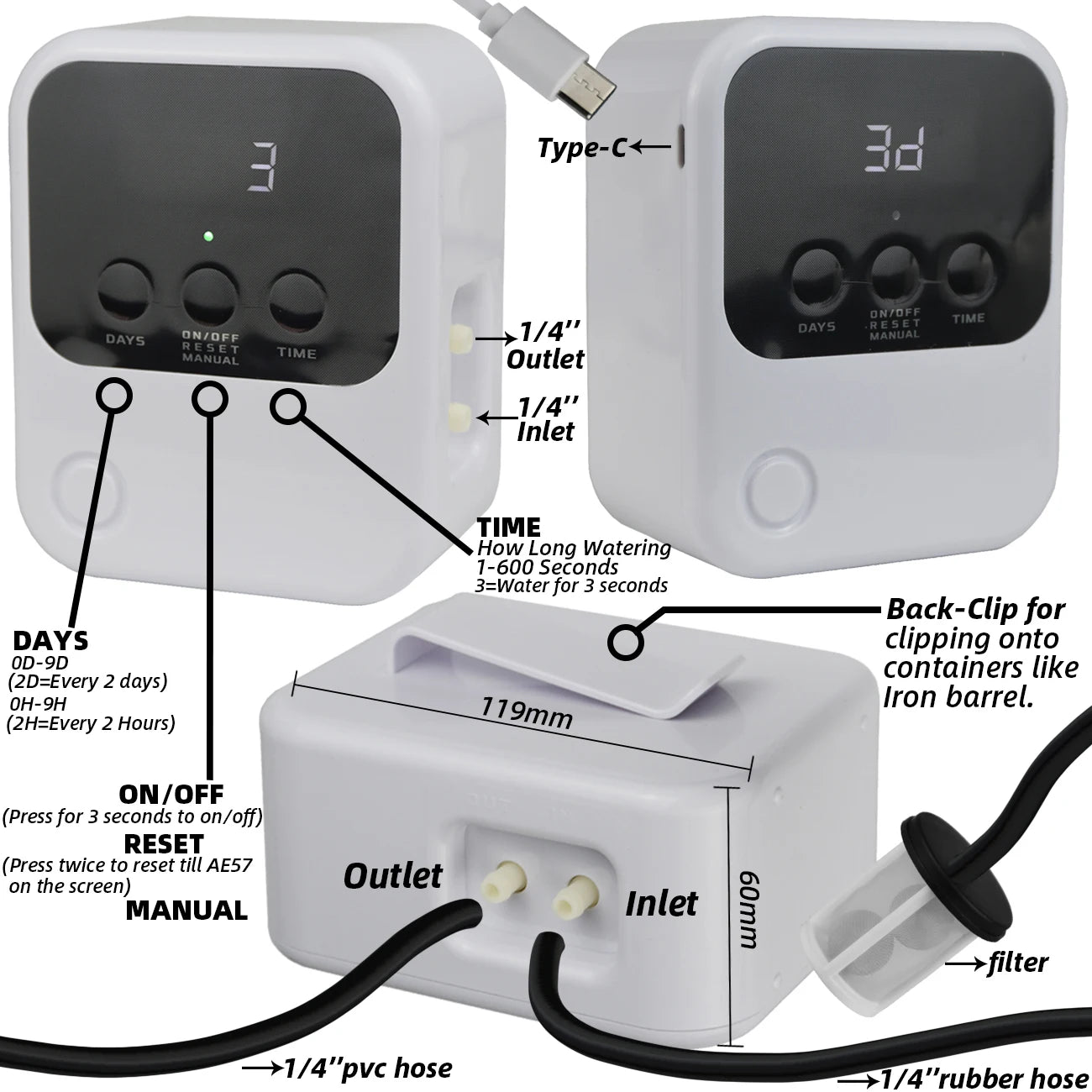 Solar Automatic Drip Irrigation System Kit for Garden Balcony Indoor DIY Gardening Water Plant Watering System w/ Anti-Siphon