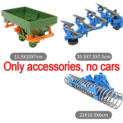 Farm Trucks Model Set 1/24 Dicast Tractor Toys for Children Sliding Agriculture Transporter Toys Engineering Farming Scene Gift