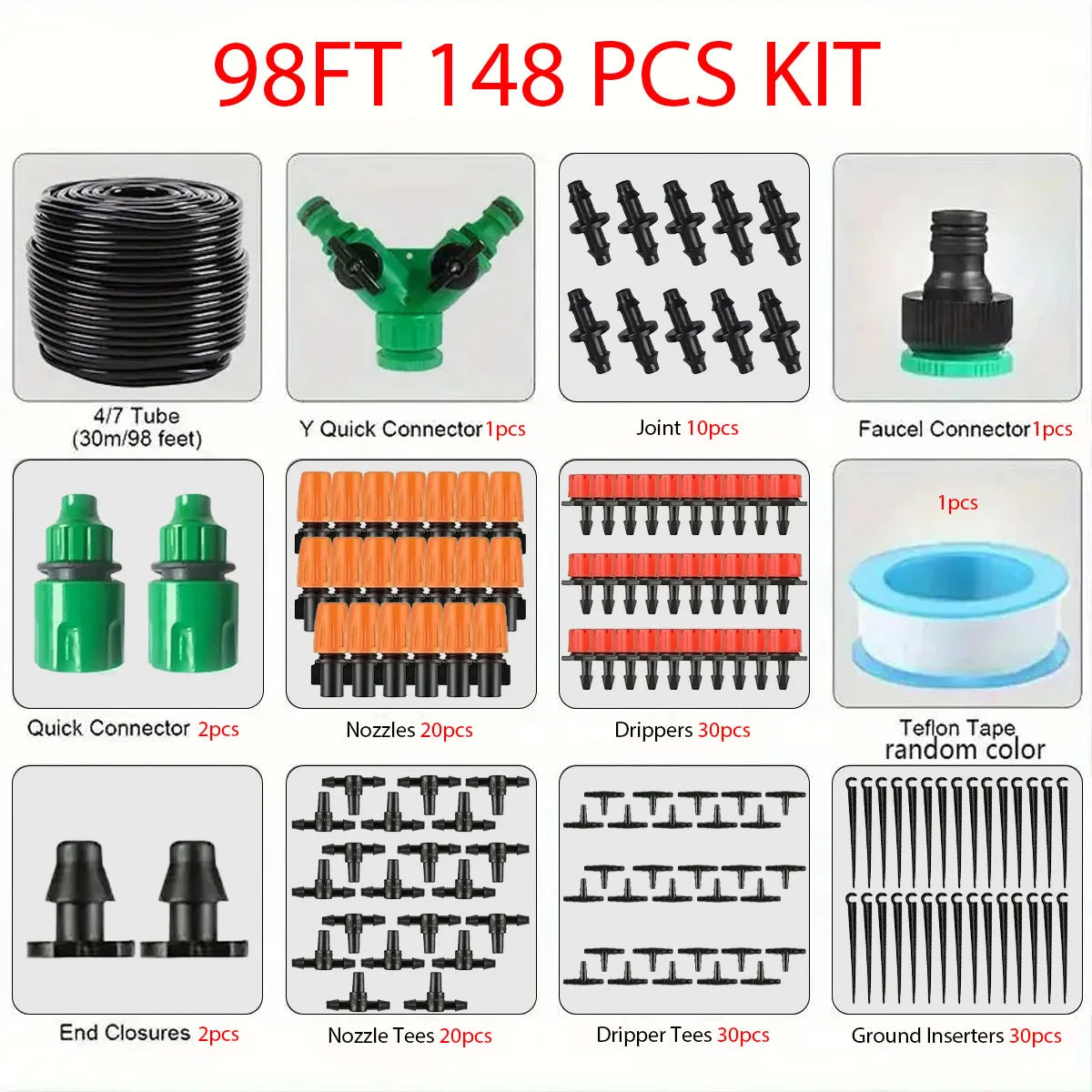 30 meter DIY Horticultural Drip Irrigation System Watering Set Automatic Flower Waterer Green Plant Adjustable Irrigation Sets