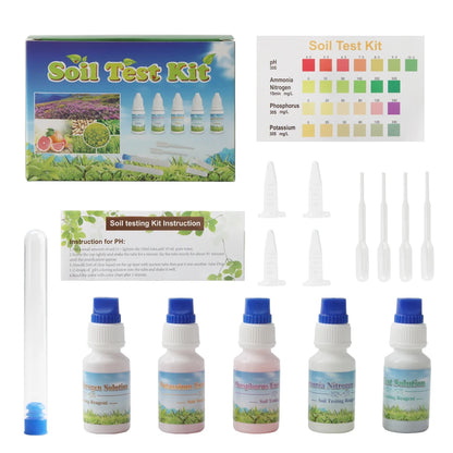 Soil Test Kit for pH Nitrogen Phosphorus Potassium Soil NPK Testing Kit Rapid Garden Soil Tester for Plants Garden Lawn Farm