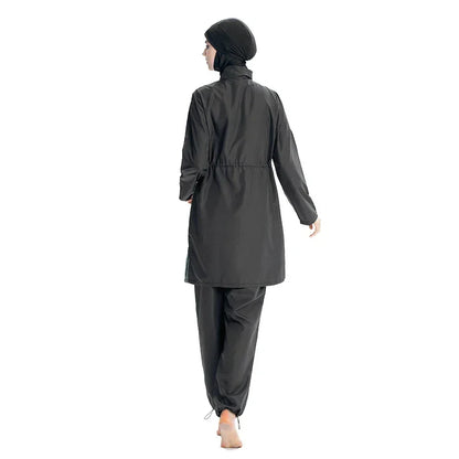 Burkini femme musulmane - ensemble 3 pièces ( haut, pantalon, hijab) nouveau style d'été 2025.
