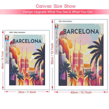 Urban Architecture Diamond Painting Kit Morocco Spain Street View DIY Full Round Mosaic Embroidery Home Decoration for Beginners