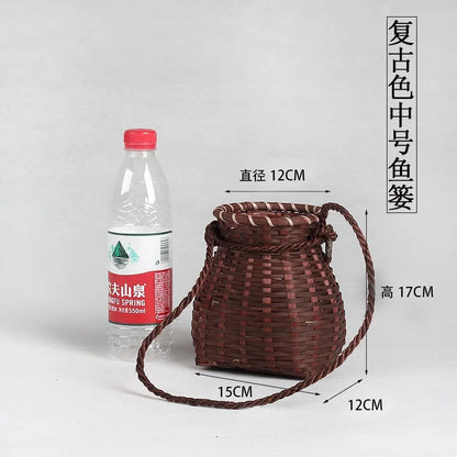 Bamboo Woven Basket Tea Picking, Fishing, and Storage Basket | Decorative Prop for Dance Performances & Children's