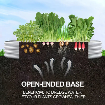 [Galvanized Raised Garden Bed] 1-Pack Land Guard Galvanized Raised Garden Bed Kit - Oval Large Metal Planter Garden Boxes for