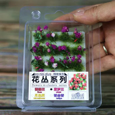 Micro Landscape DIY Accessories Building Garden Flower Cluster Model Sand Table Layout Static Grass  Diorama Kit 1Box