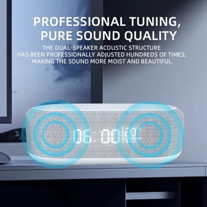 Portable MultiFunction Bluetooth Speaker Night Light Mobile Phone Qi 15W Fast Charging Station Wireless Charger With Alarm Clock