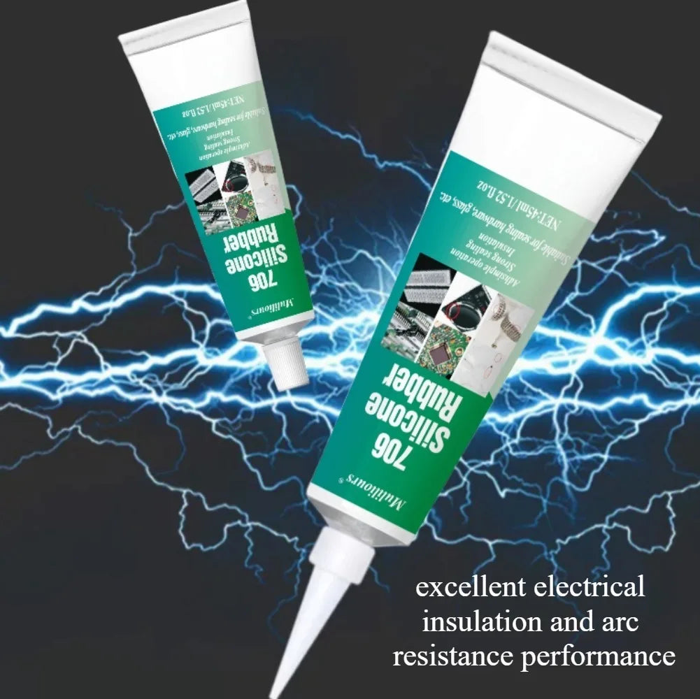 Electronic Waterproof Sealant 706 Silicone Rubber Paste Semi Transparent Insulation Anti Leakage Adhesive Fixing Glue