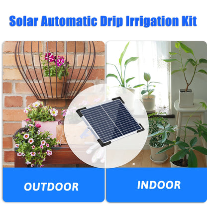 Solar Automatic Drip Irrigation Kit 30 Watering Modes 7 Timing Modes 32.8FT Automatic Watering Irrigation System for 50 Plants