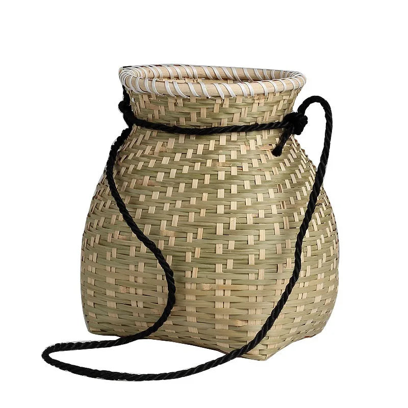Bamboo Woven Basket Tea Picking, Fishing, and Storage Basket | Decorative Prop for Dance Performances & Children's