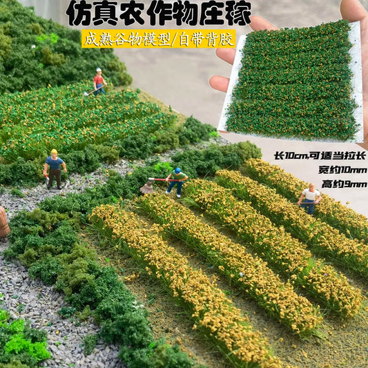 7Pcs/box Model Farm Crop Artificial Grass strip Model Scenery Material Bushes 8MM Miniature train garden landscape plants Tufts