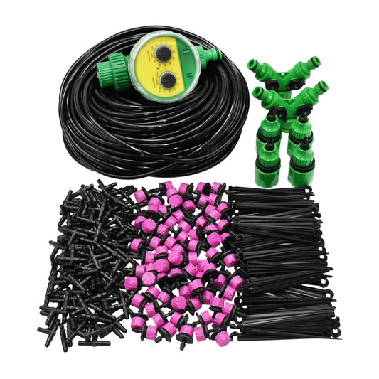 50M-5M DIY Drip Irrigation System Automatic Watering Garden Hose Micro Drip Watering Kits with Adjustable Drippers