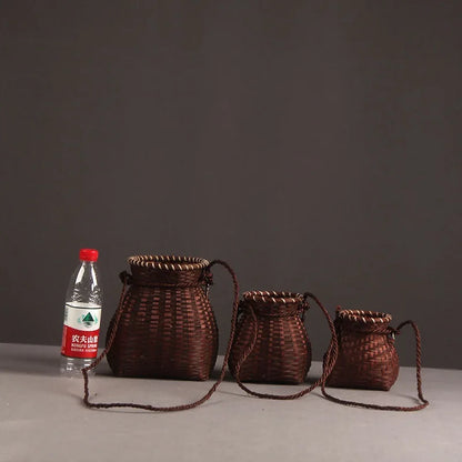 Bamboo Woven Basket Tea Picking, Fishing, and Storage Basket | Decorative Prop for Dance Performances & Children's