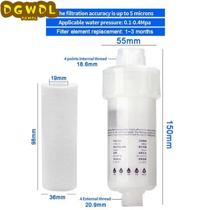 5'' PRE FILTER Water Filter Cartridge Washing Machine Filter with Adapter Bathroom Water Heater Toilet Household Purifier