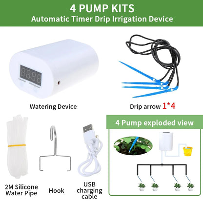 4/8/16 Head Self-Watering Kits Intelligent Drip Irrigation Automatic Watering System Kits Plant Watering Spike Device Water Drip