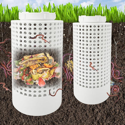 2PCS Compost Bin Outdoor, Inground Worm Farm Compost Bin Kit for Raised Garden Beds at Home, Farm Compost Bin for Garden