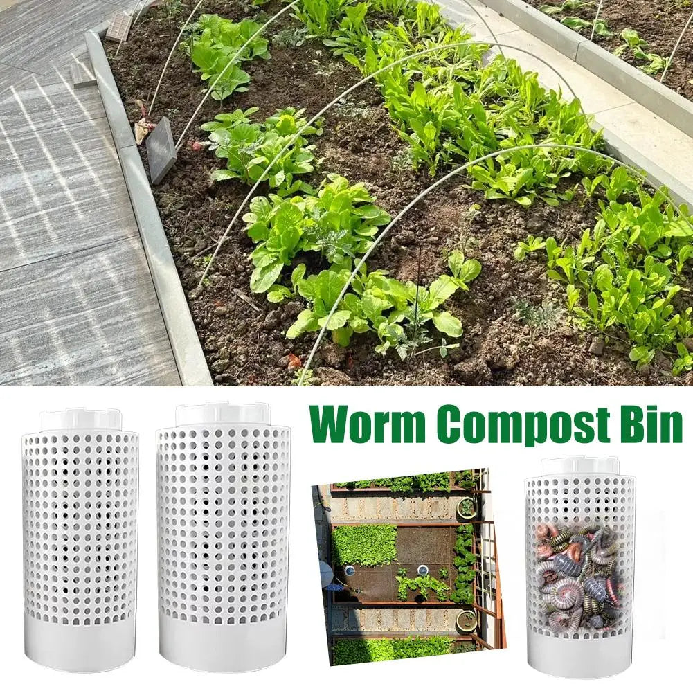 2PCS Compost Bin Outdoor, Inground Worm Farm Compost Bin Kit for Raised Garden Beds at Home, Farm Compost Bin for Garden