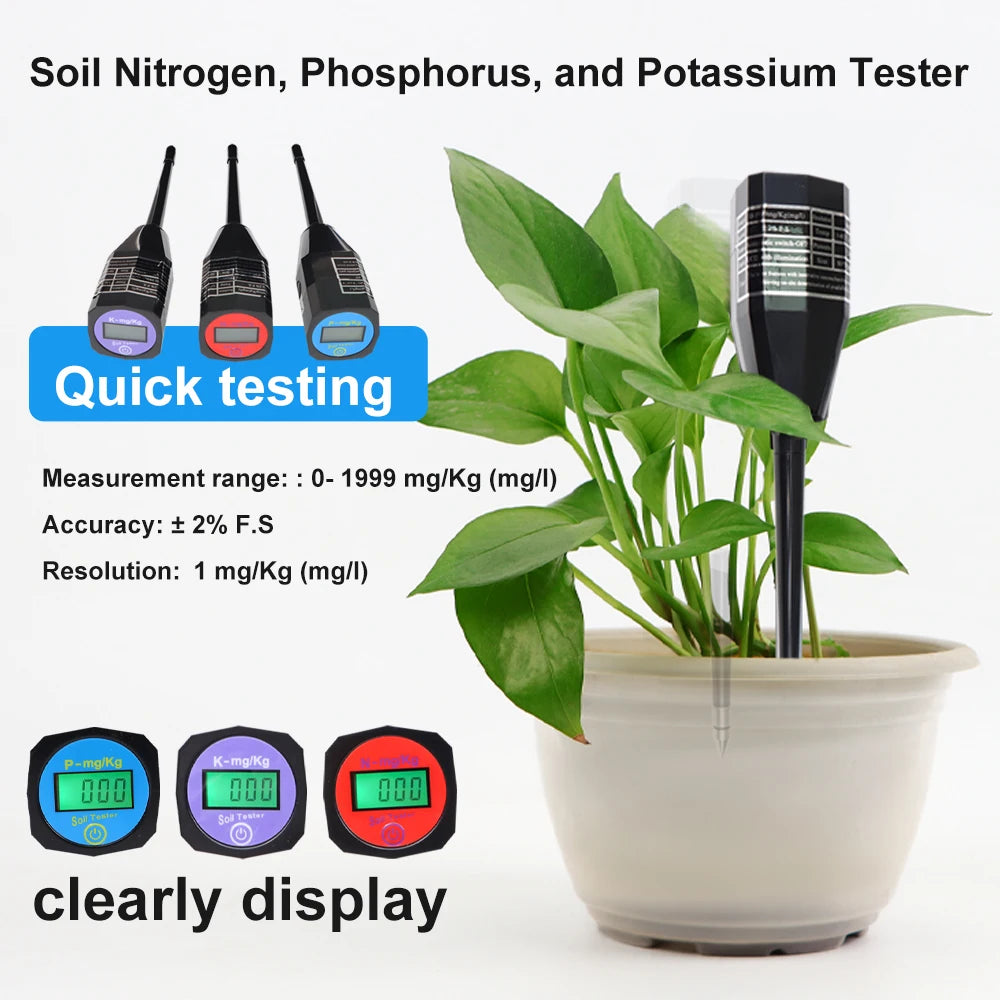 JUANJUAN Soil Test Kit Soil NPK Meter High Precision Probe Soil Analyzer Nitrogen Phosphorus Potassium Tester for Garden Plant
