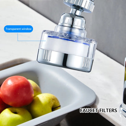Kitchen Faucet Water Filter Pressurized Sink Filter Water Purifier 360° Tap Splash Proof Faucet Aerator Extender for Bathroom