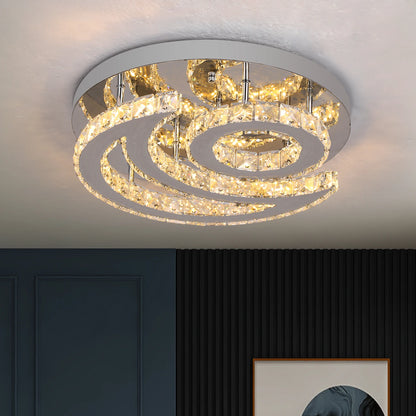 Crystal Led Ceiling Lamp Modern Chandelier Bedroom Living Dining Room Pendant Light Moon Sun Designed Decor Fixture Home Lustre